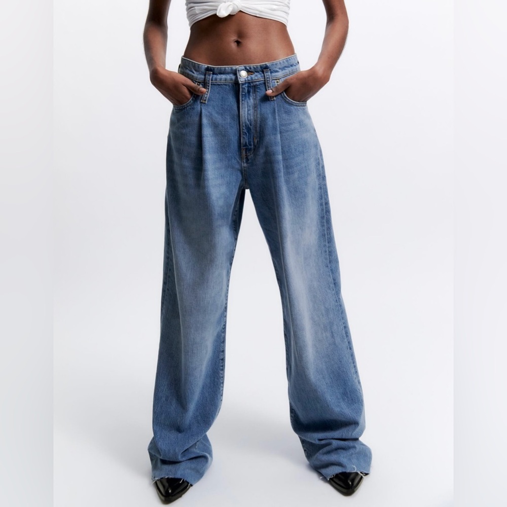 Zara The Caia Wide Leg Jeans US 2